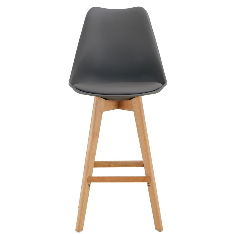 Taburete TORRE (SU), madera, gris oscuro, cojín gris oscuro-0