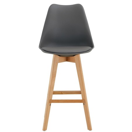 Taburete TORRE (SU), madera, gris oscuro, cojín gris oscuro-0
