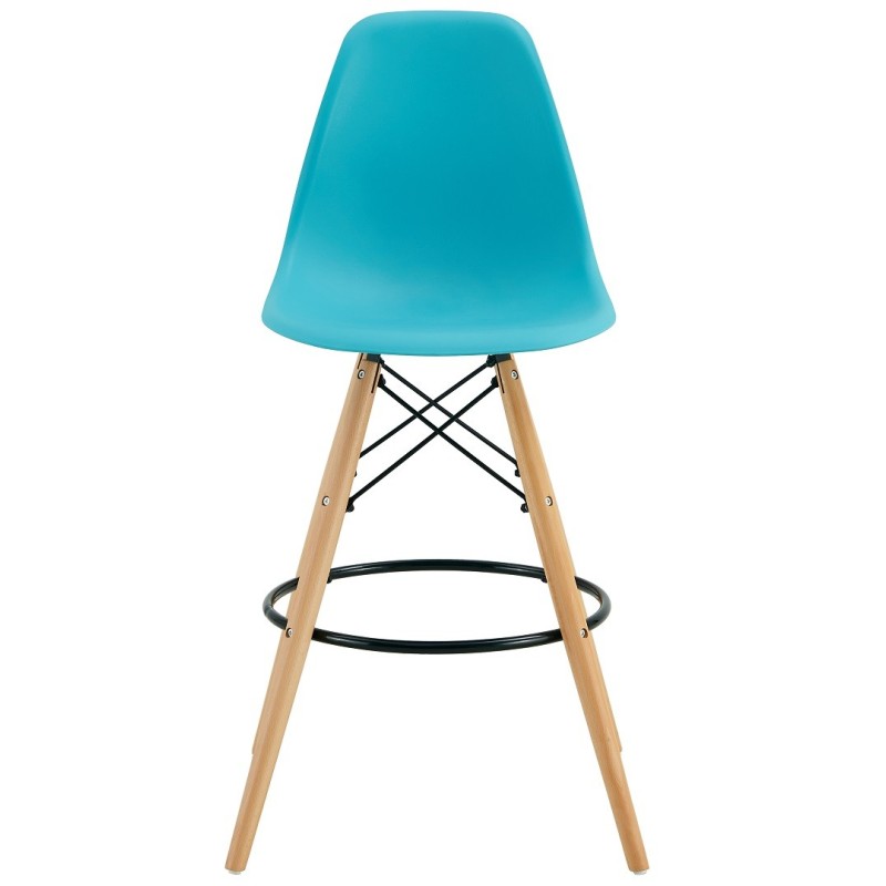 Taburete STAR (SU), madera, carcasa turquesa-0