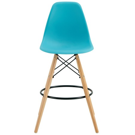 Taburete STAR (SU), madera, carcasa turquesa-0