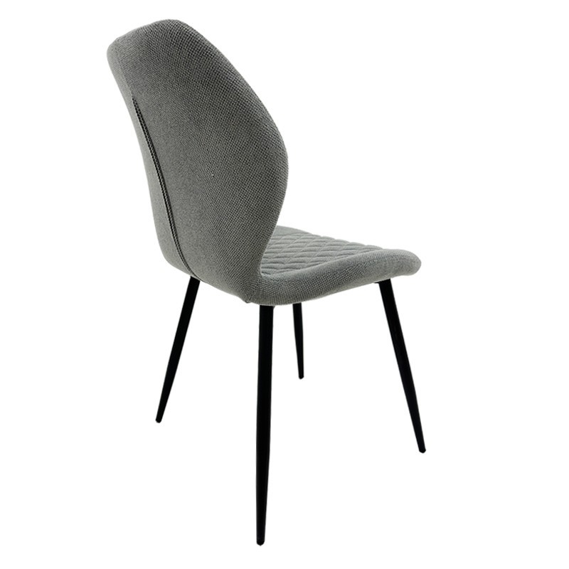 Silla DINARD, metal, tapizado tejido linen gris-1