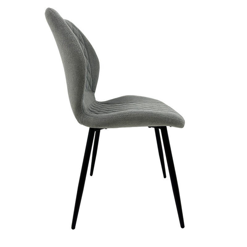 Silla DINARD, metal, tapizado tejido linen gris-3