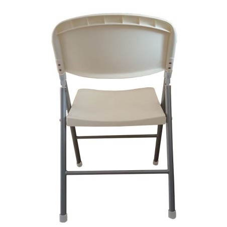 Silla BEACH, plegable, metal plata, polipropileno blanco-2