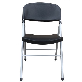 Silla BEACH, plegable, metal plata, polipropileno negro 2
