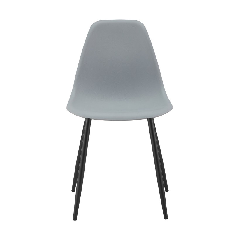 Silla CLUNY, metal negro, polipropileno gris-0