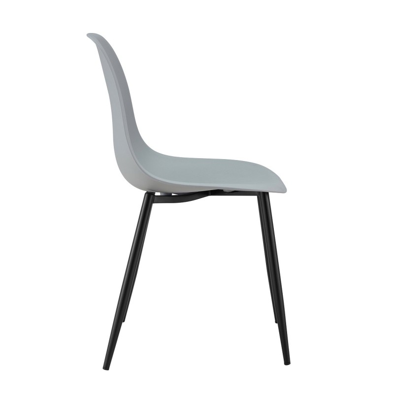 Silla CLUNY, metal negro, polipropileno gris-1