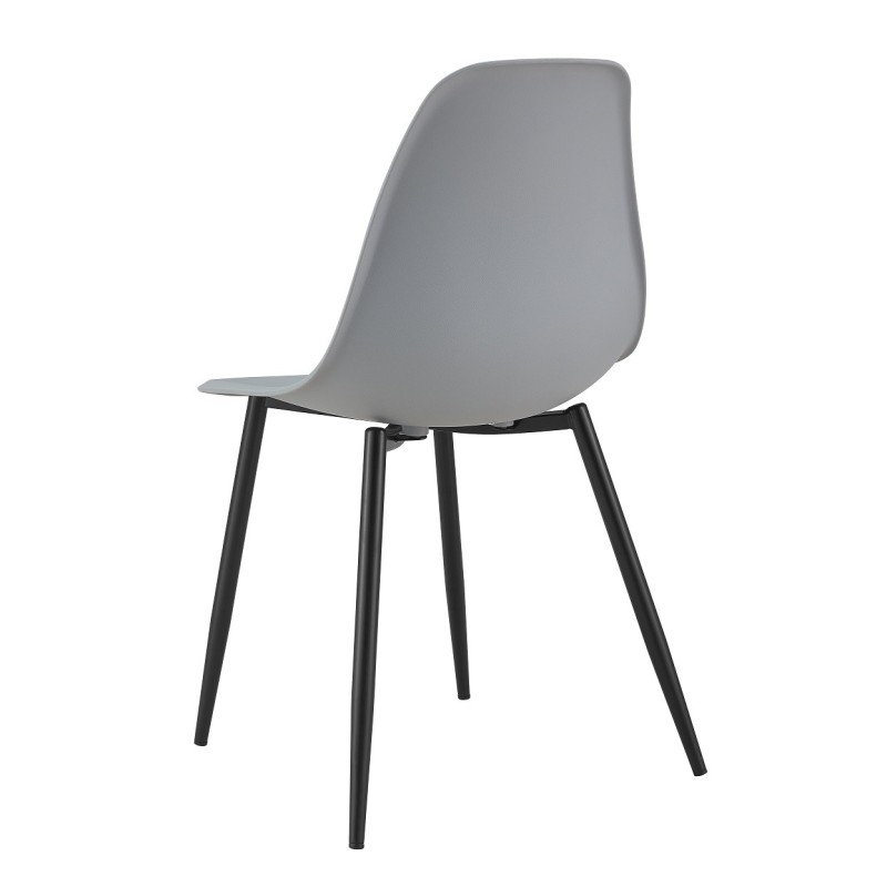 Silla CLUNY, metal negro, polipropileno gris-2
