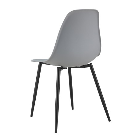 Silla CLUNY, metal negro, polipropileno gris-2