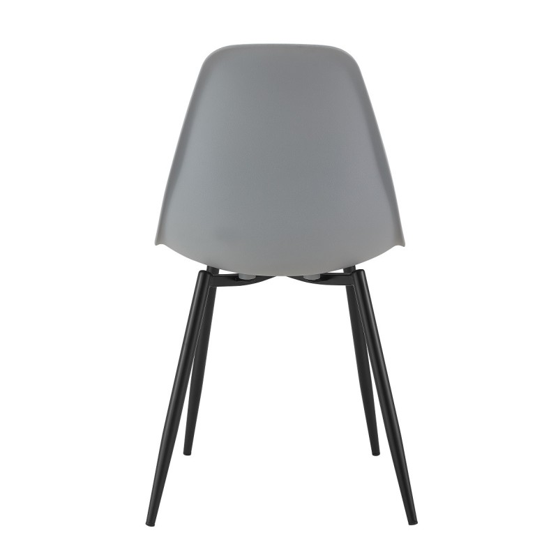 Silla CLUNY, metal negro, polipropileno gris-3
