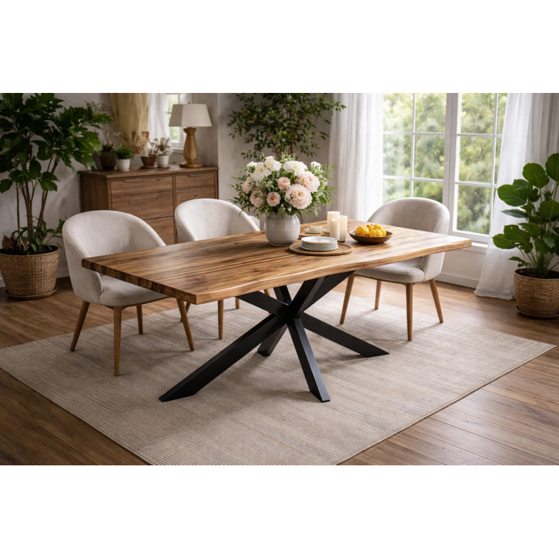 Mesa TOLEDO 150, metal negro, tapa DM bilaminado de 150 x 90 cms-1