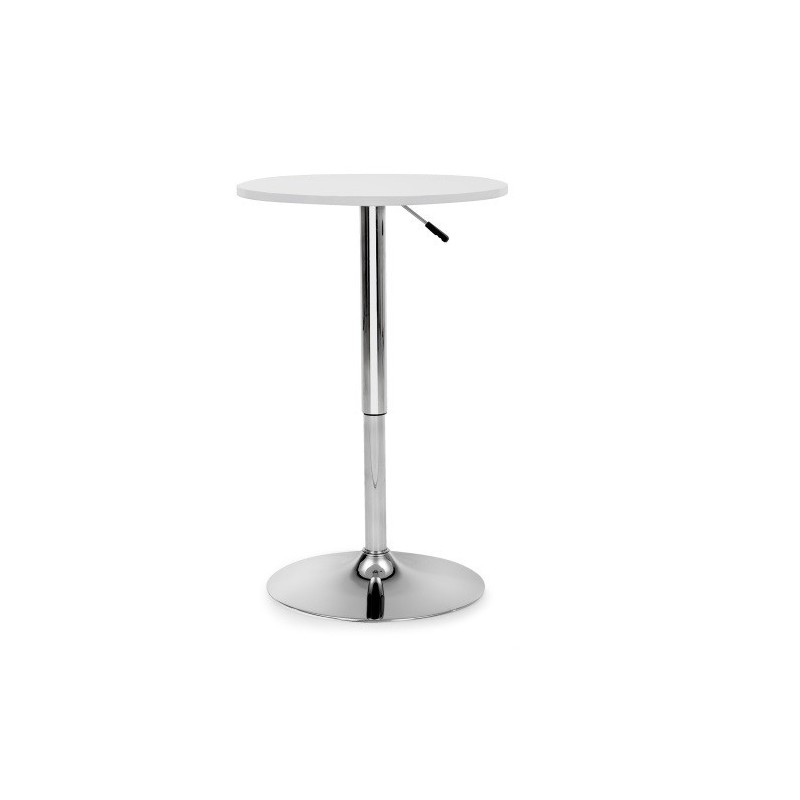 Mesa MABEL, graduable, tapa soft blanca, 70 cms de diámetro-0