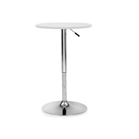 Mesa MABEL, graduable, tapa soft blanca, 70 cms de diámetro-0