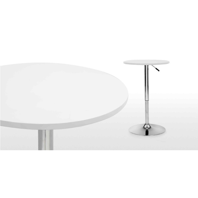 Mesa MABEL, graduable, tapa soft blanca, 70 cms de diámetro-1