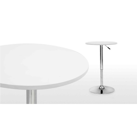 Mesa MABEL, graduable, tapa soft blanca, 70 cms de diámetro-1