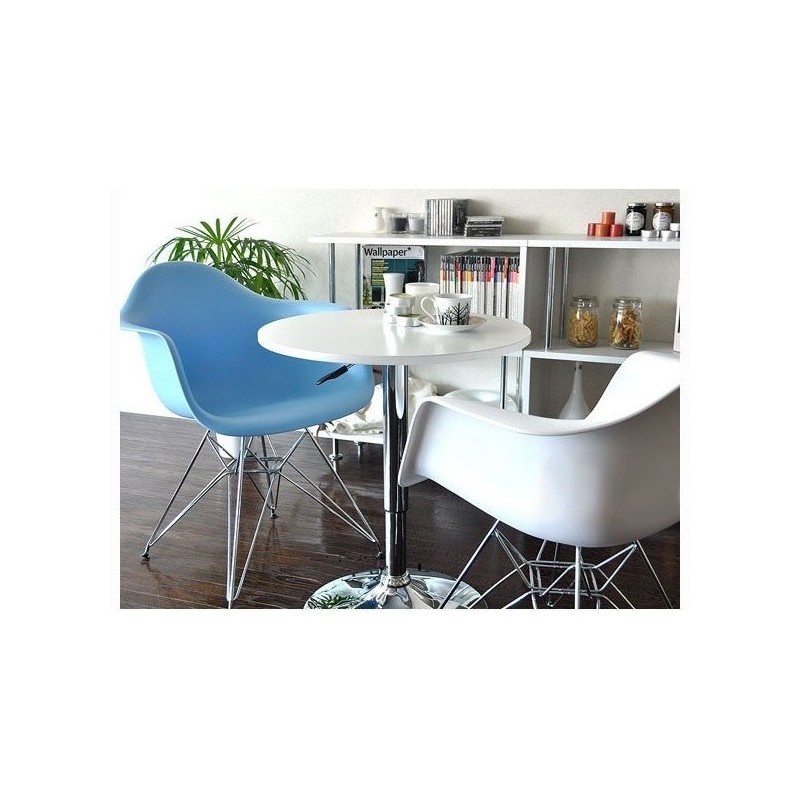 Mesa MABEL, graduable, tapa soft blanca, 70 cms de diámetro-3