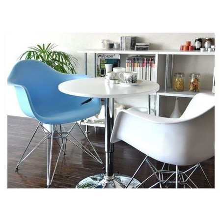 Mesa MABEL, graduable, tapa soft blanca, 70 cms de diámetro-3
