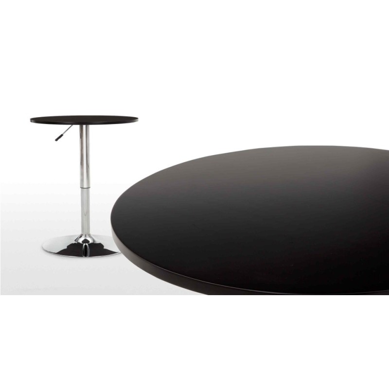 Mesa MABEL, graduable, tapa soft negra, 70 cms de diámetro-1