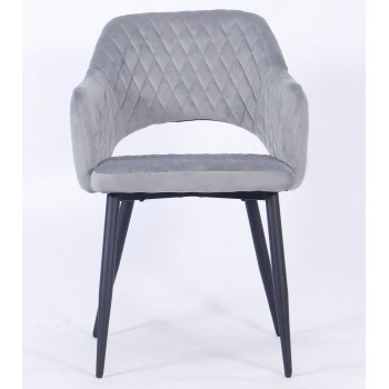 Sillón HONORIO, metal, tapizado velvet 19 gris 2