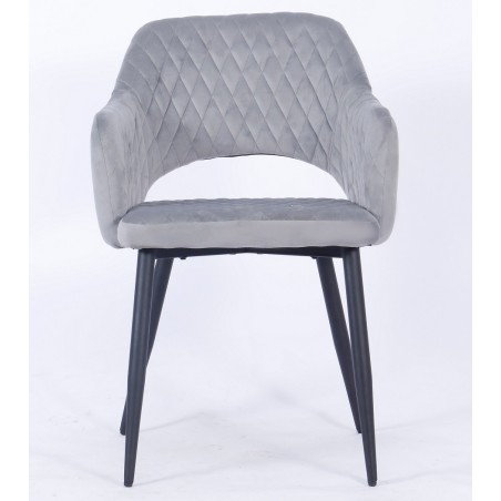 Sillón HONORIO, metal, tapizado velvet 19 gris-0
