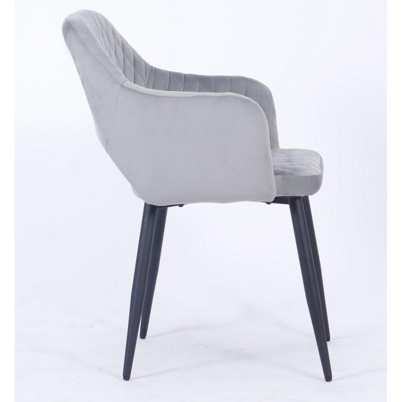 Sillón HONORIO, metal, tapizado velvet 19 gris-1