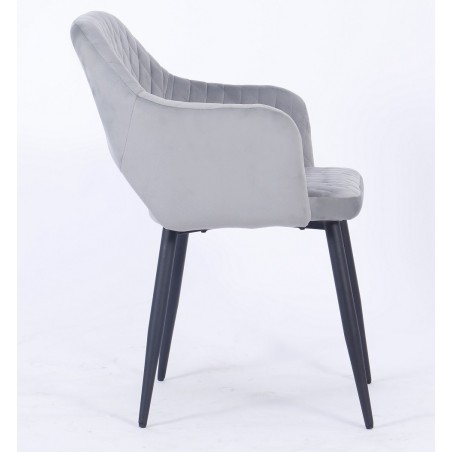 Sillón HONORIO, metal, tapizado velvet 19 gris-1