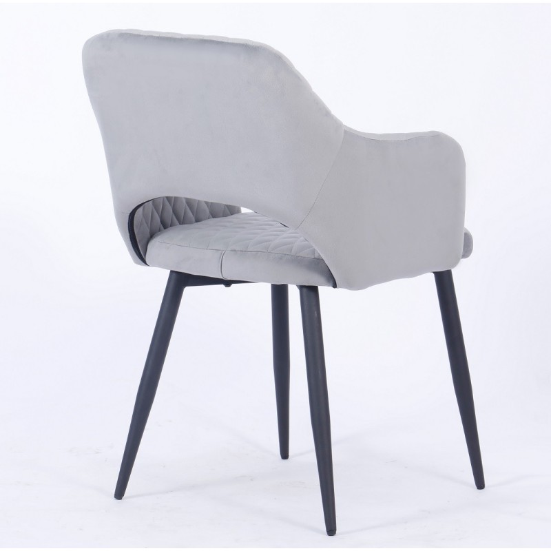 Sillón HONORIO, metal, tapizado velvet 19 gris-2