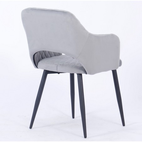 Sillón HONORIO, metal, tapizado velvet 19 gris-2