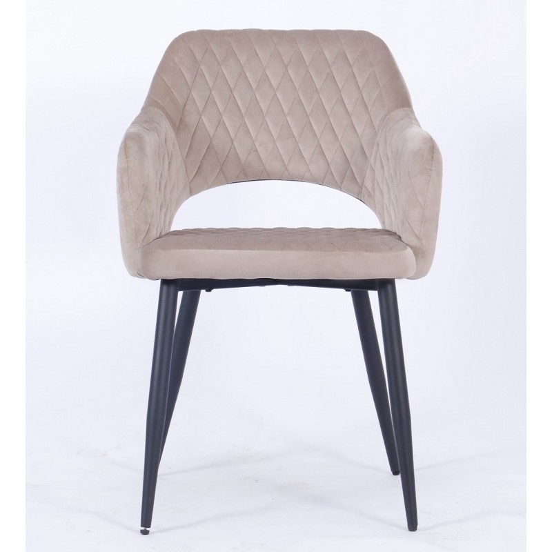 Sillón HONORIO, metal, tapizado velvet 8 marrón visón-0