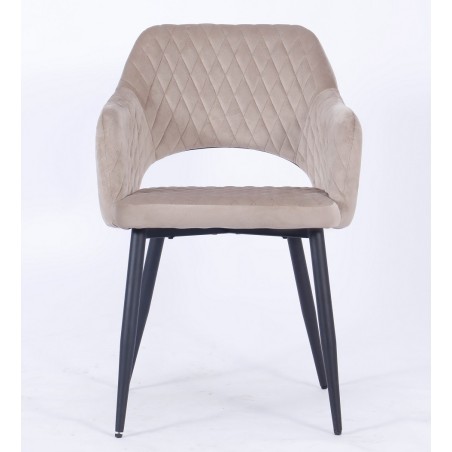 Sillón HONORIO, metal, tapizado velvet 8 marrón visón-0