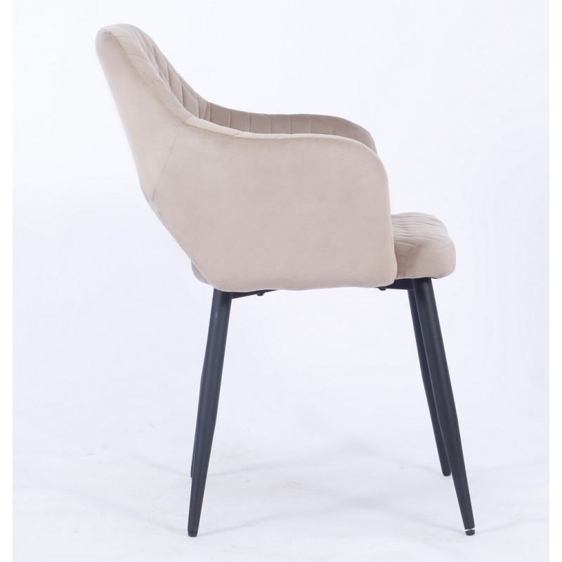 Sillón HONORIO, metal, tapizado velvet 8 marrón visón-1