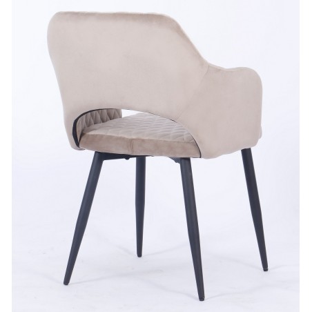 Sillón HONORIO, metal, tapizado velvet 8 marrón visón-2