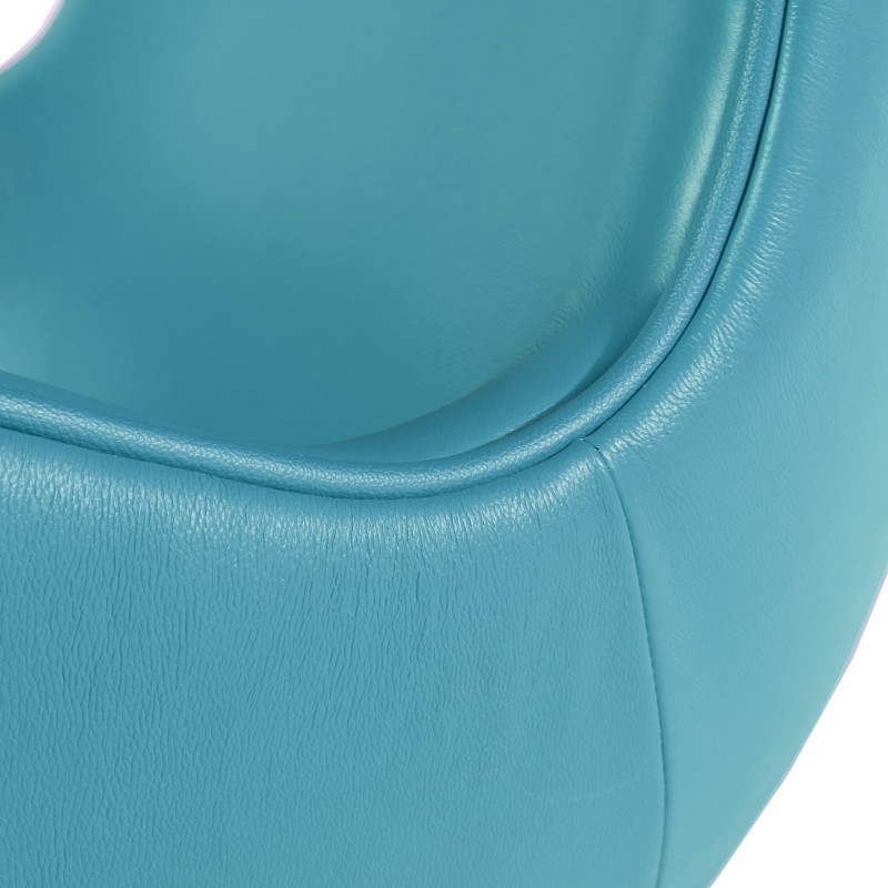 Sillón EG (TE), fibra de vidrio, basculante, tapizado similpiel turquesa-8