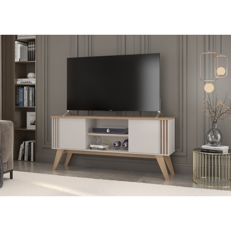 Mueble TV VITTA, blanco roto y cedro, 150 cms.-0