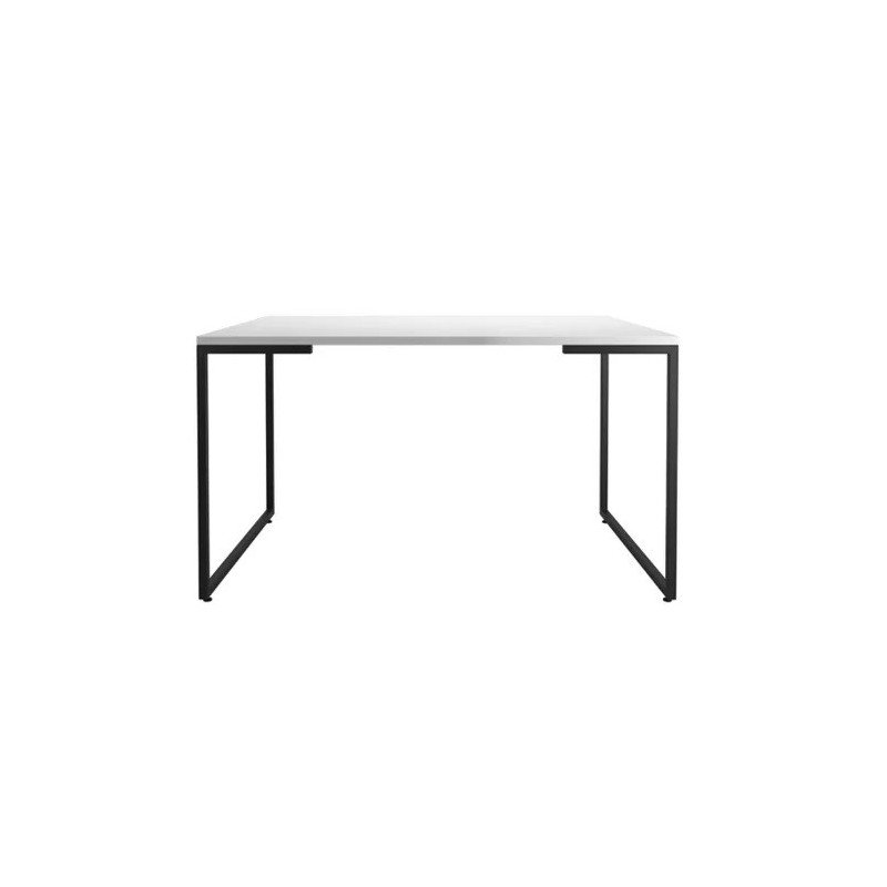 Mesa PORTO 135, metal negro, tapa MDP color blanco, 135 x 90 cms-0