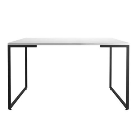 Mesa PORTO 135, metal negro, tapa MDP color blanco, 135 x 90 cms-0