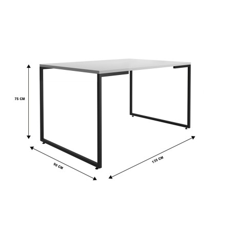 Mesa PORTO 135, metal negro, tapa MDP color blanco, 135 x 90 cms-4