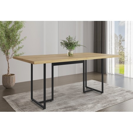 Mesa PRIME 40, metal negro, tapa MDP color natural, 180 x 90 cms-1