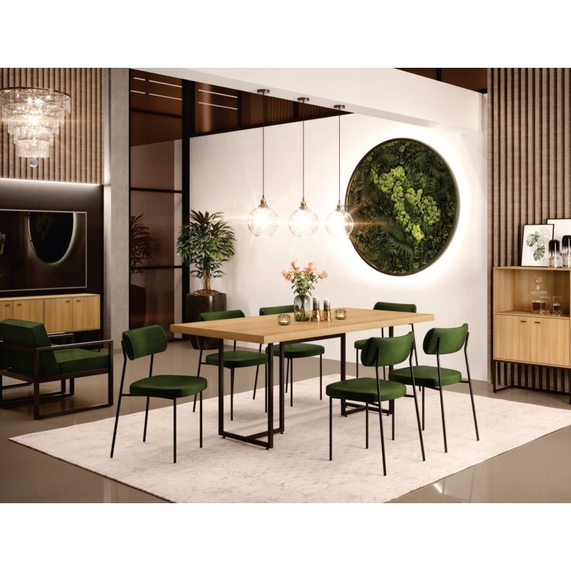 Mesa PRIME 40, metal negro, tapa MDP color natural, 180 x 90 cms-2