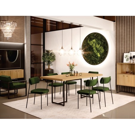 Mesa PRIME 40, metal negro, tapa MDP color natural, 180 x 90 cms-2