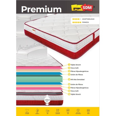 Colchón PREMIUM SDM, 80 x 200 cms