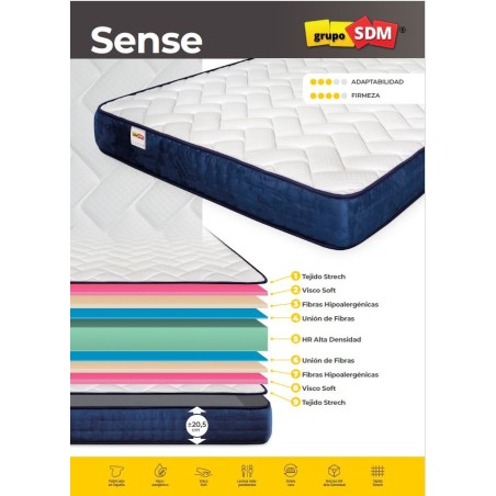 Colchón SENSE SDM, 80 x 200 cms