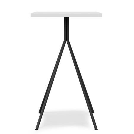 Mesa alta BISTRÓ, metal negro, tapa de MDP color blanco, 60 x 60 cms