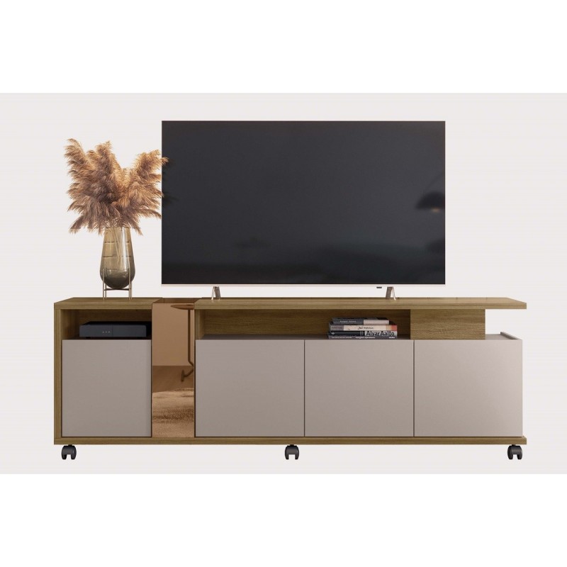 Mueble TV NEW CRISTAL, miel y cacao, 183 cms.-0