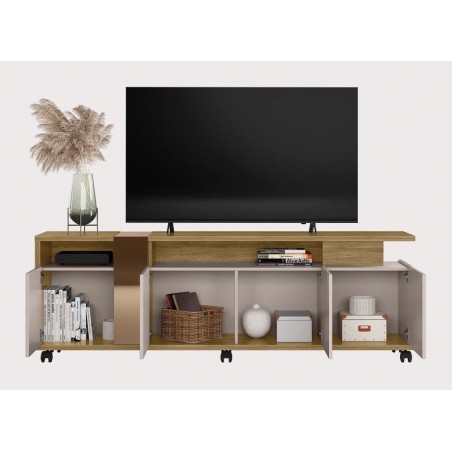 Mueble TV NEW CRISTAL, miel y cacao, 183 cms.-1