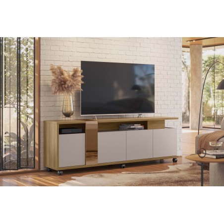 Mueble TV NEW CRISTAL, miel y cacao, 183 cms.-3