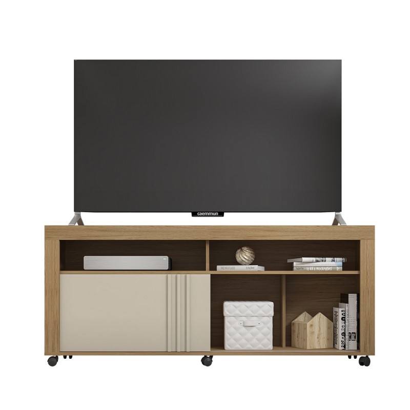 Mueble TV NEW JOY, buriti y blanco roto, 160 cms.-0