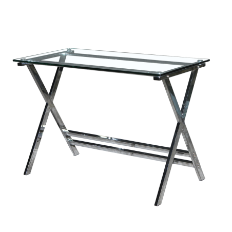 Mesa DELFOS (SU), cromada, cristal, 110 x 55 cms-0