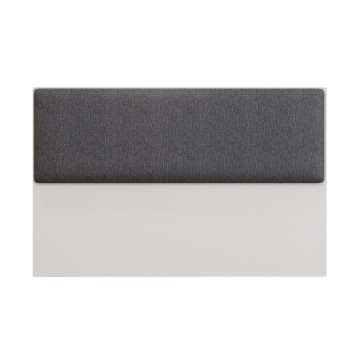 Cabecero tapizado UNI 160, MDP blanco, tejido chumbo, 160x5x90 cms 2