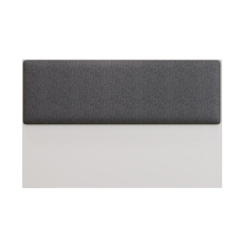 Cabecero tapizado UNI 160, MDP blanco, tejido chumbo, 160x5x90 cms-0