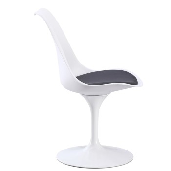 Silla TUL MT, metal, polipropileno blanco, cojín negro 2